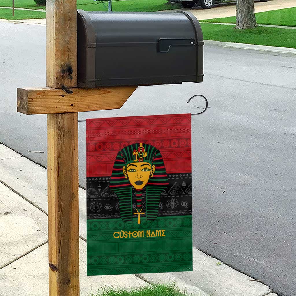 Personalized Ancient Egypt Garden Flag - Pharaoh in Pan-African Colors DT02