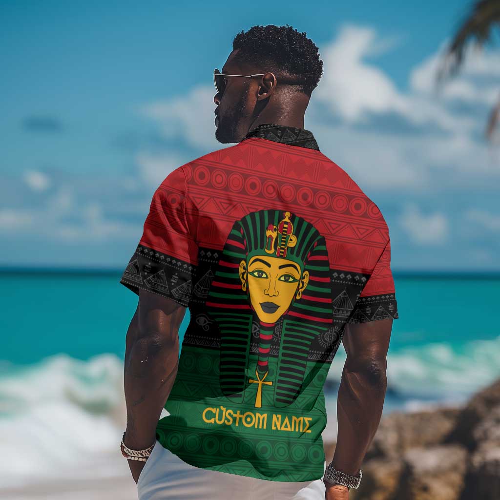 Personalized Ancient Egypt Hawaiian Shirt - Pharaoh in Pan-African Colors DT02