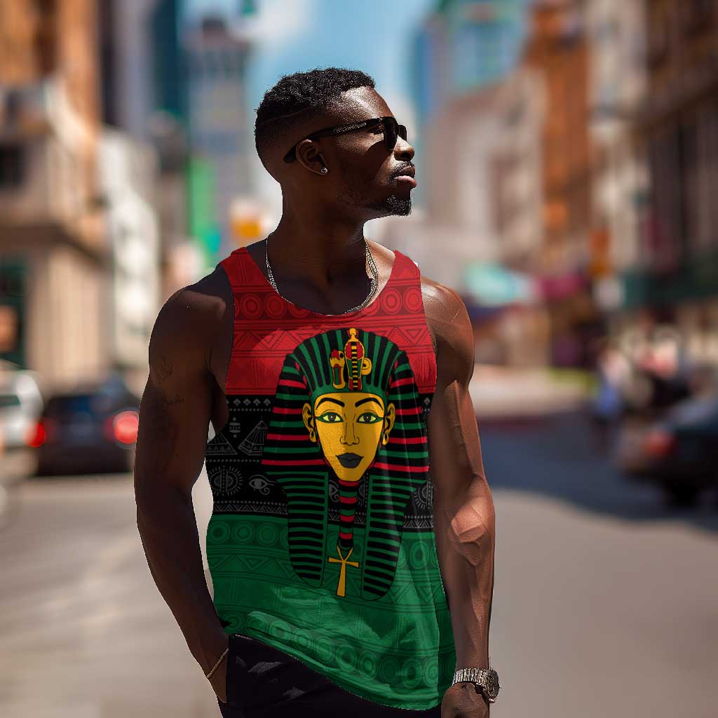 Personalized Ancient Egypt Men Tank Top - Pharaoh in Pan-African Colors DT02