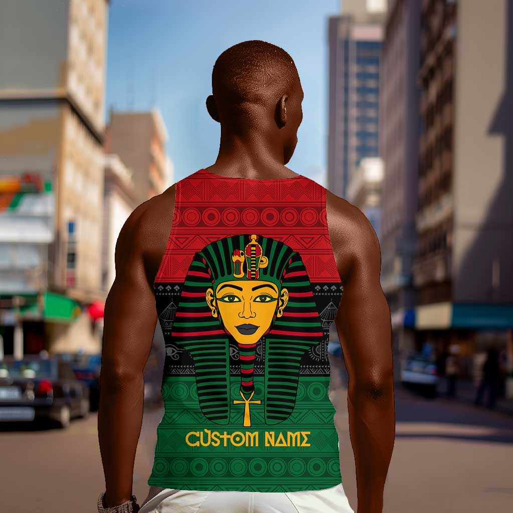 Personalized Ancient Egypt Men Tank Top - Pharaoh in Pan-African Colors DT02