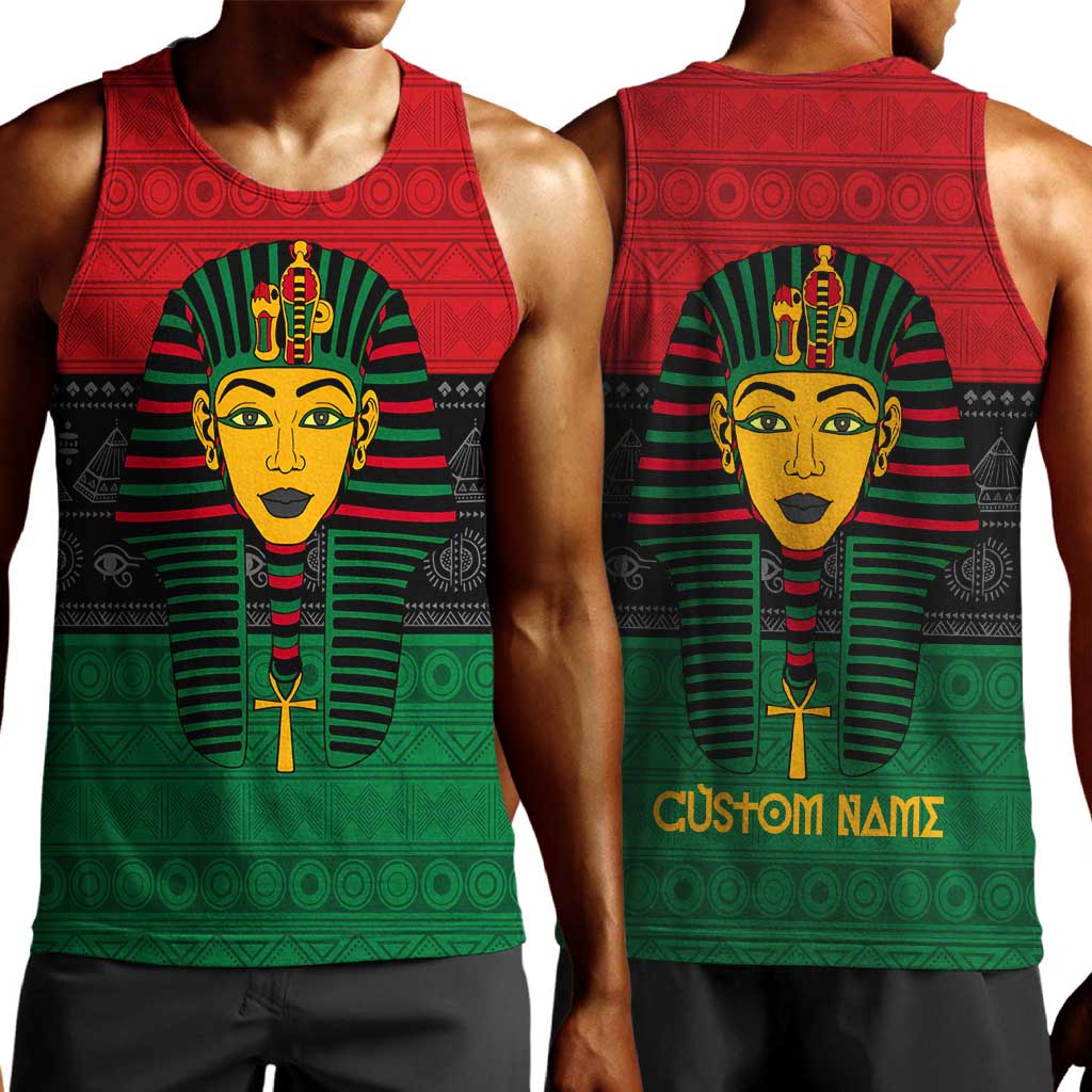 Personalized Ancient Egypt Men Tank Top - Pharaoh in Pan-African Colors DT02