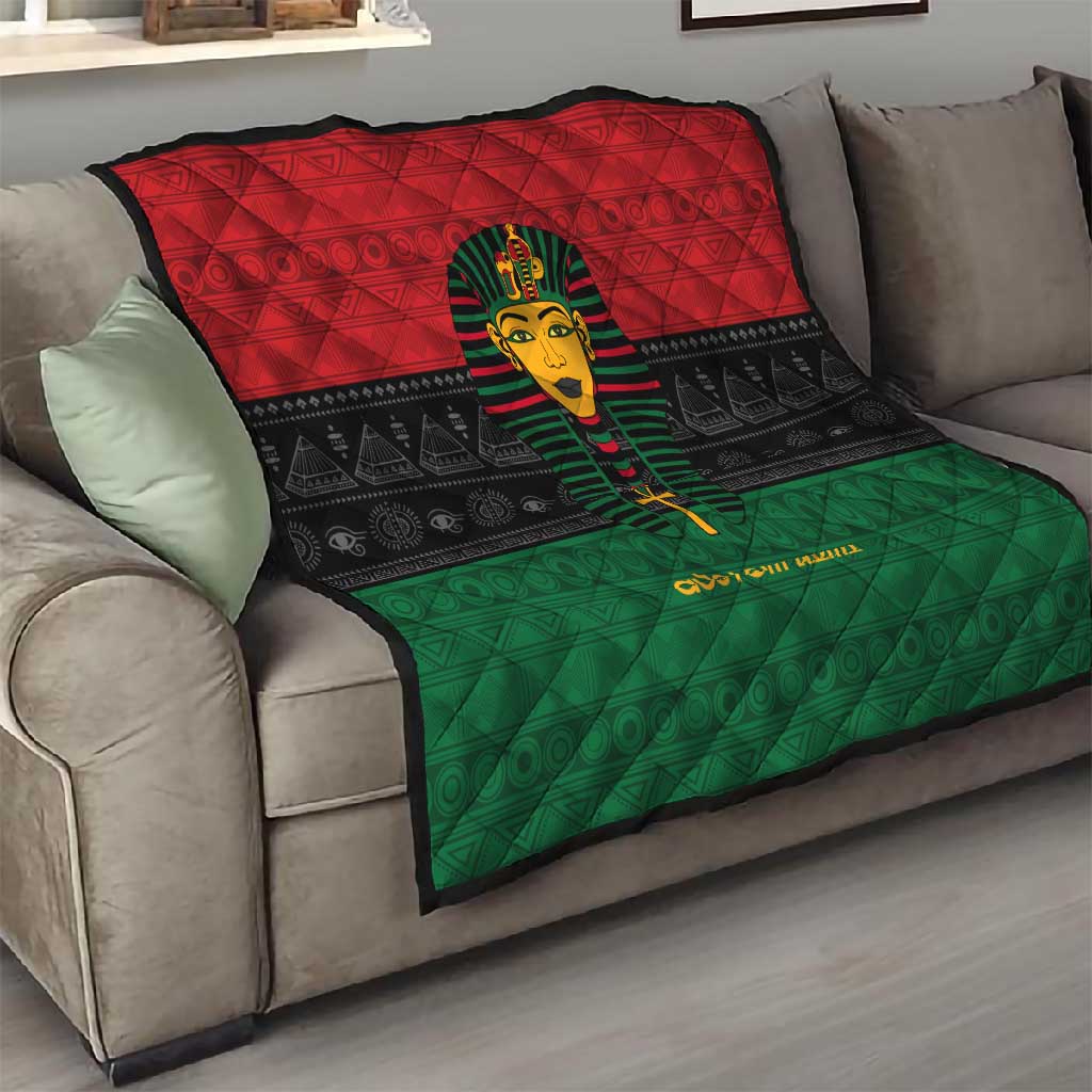 Personalized Ancient Egypt Quilt - Pharaoh in Pan-African Colors DT02