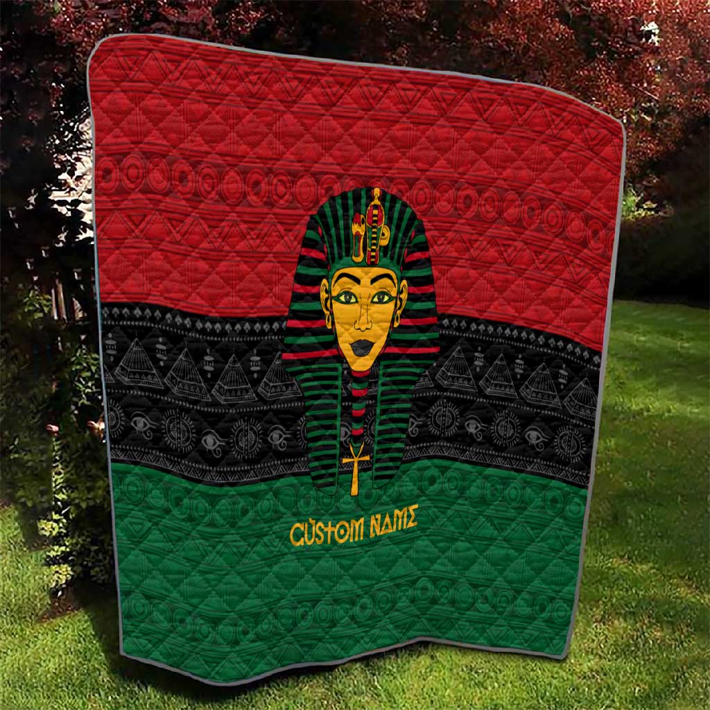 Personalized Ancient Egypt Quilt - Pharaoh in Pan-African Colors DT02