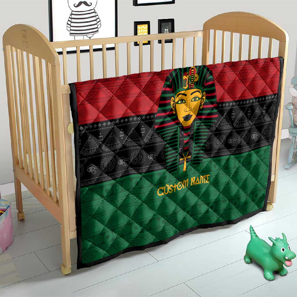 Personalized Ancient Egypt Quilt - Pharaoh in Pan-African Colors DT02