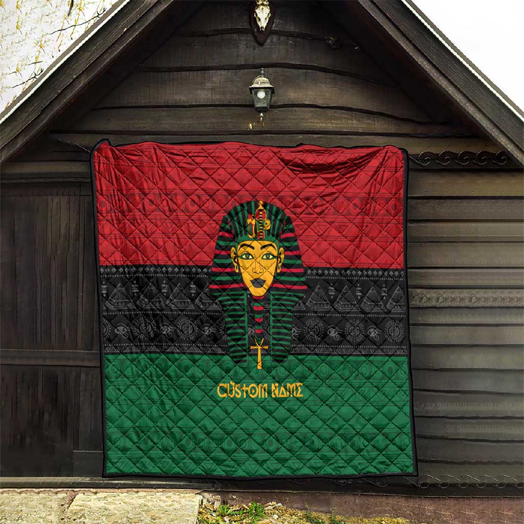 Personalized Ancient Egypt Quilt - Pharaoh in Pan-African Colors DT02