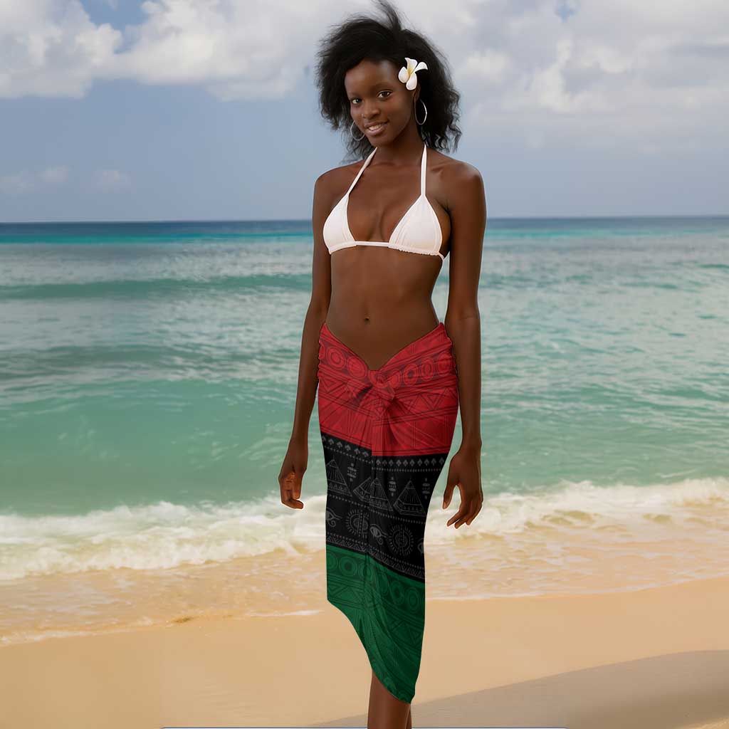 Personalized Ancient Egypt Sarong - Pharaoh in Pan-African Colors DT02