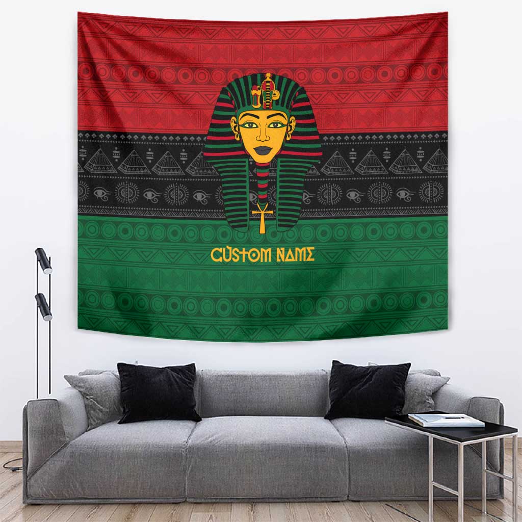 Personalized Ancient Egypt Tapestry - Pharaoh in Pan-African Colors DT02