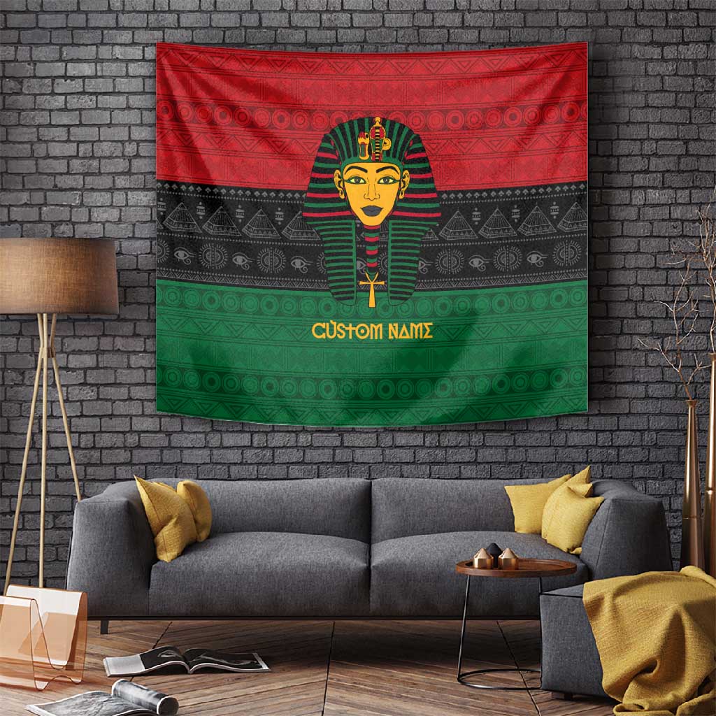Personalized Ancient Egypt Tapestry - Pharaoh in Pan-African Colors DT02