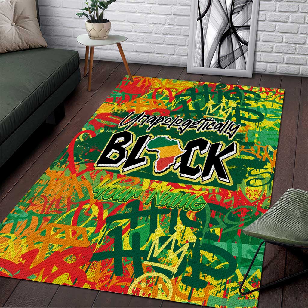 Personalized African Design Area Rug - Unapologetically Black DT02