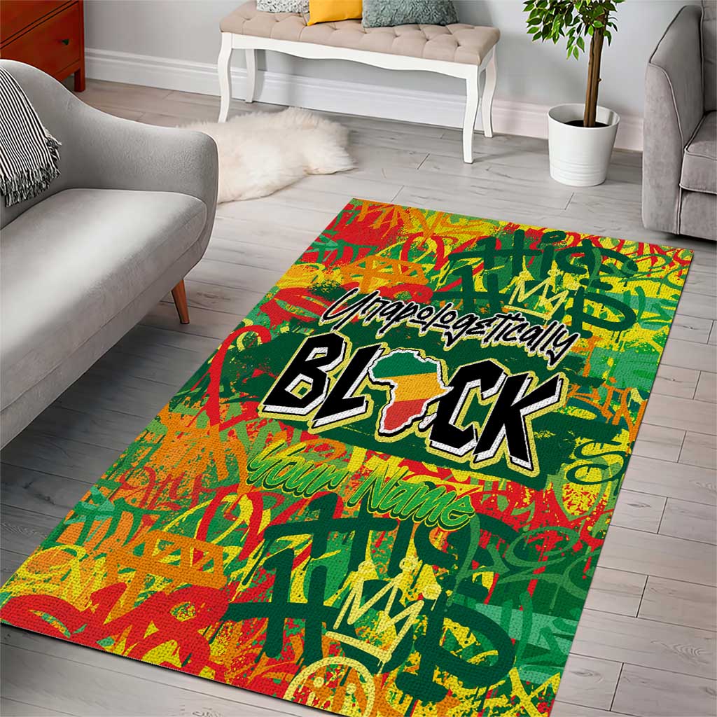 Personalized African Design Area Rug - Unapologetically Black DT02