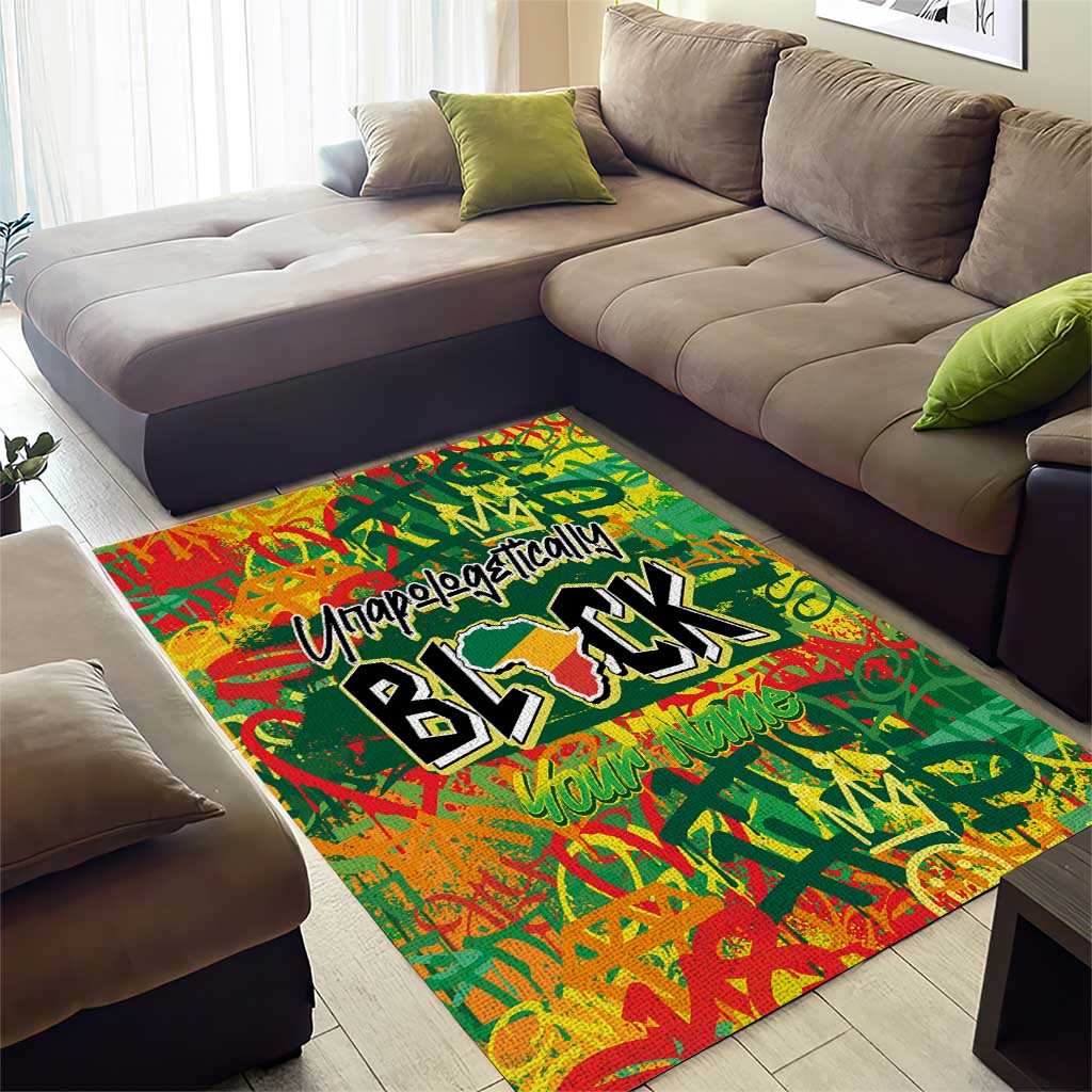 Personalized African Design Area Rug - Unapologetically Black DT02