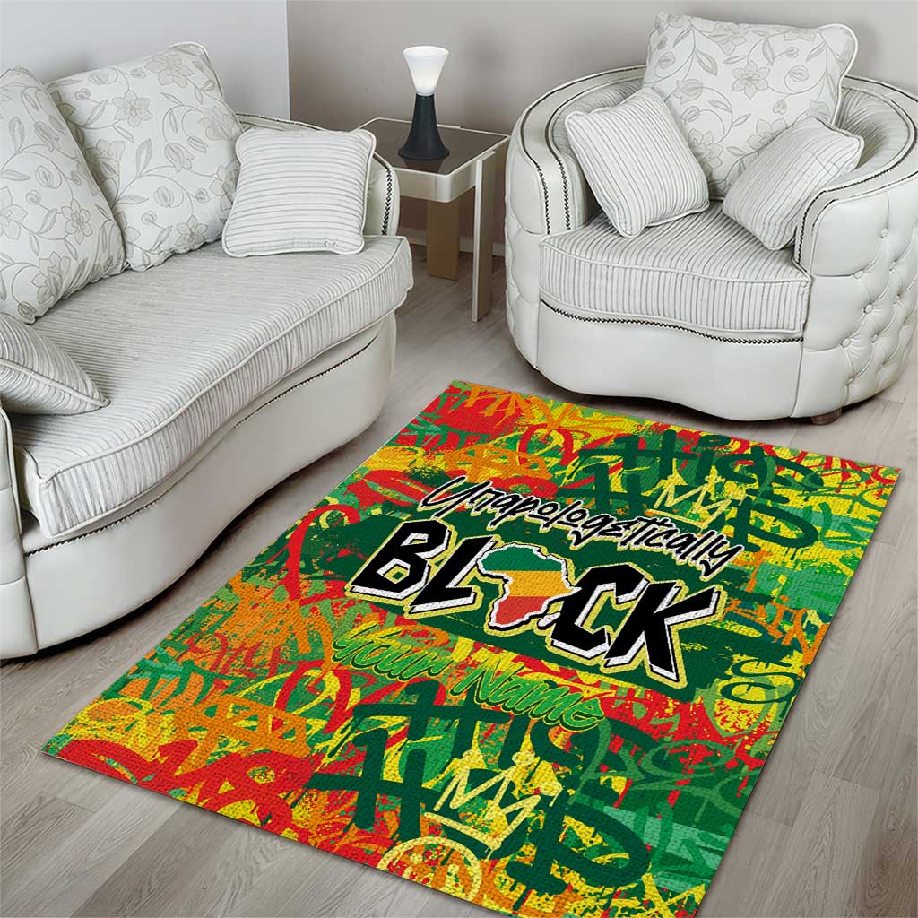Personalized African Design Area Rug - Unapologetically Black DT02