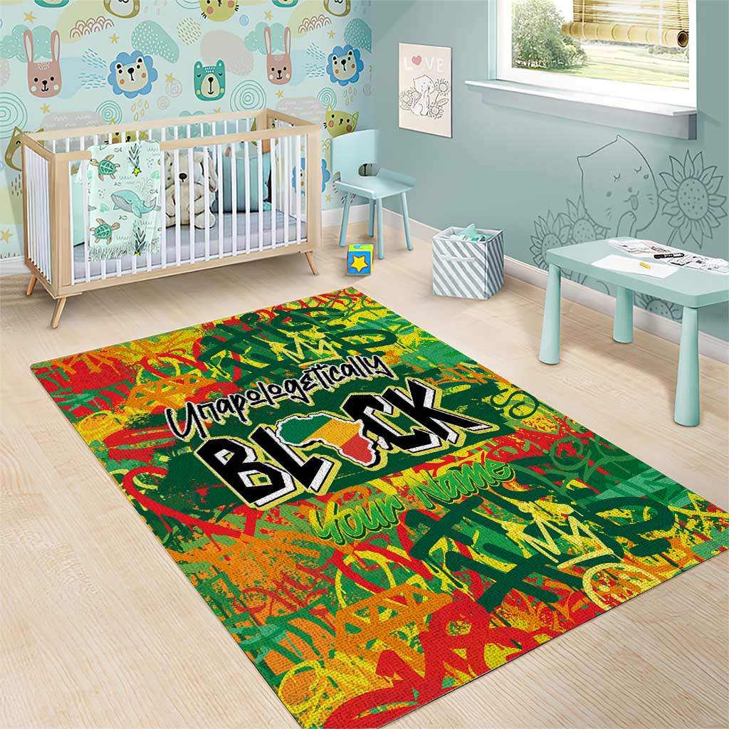 Personalized African Design Area Rug - Unapologetically Black DT02