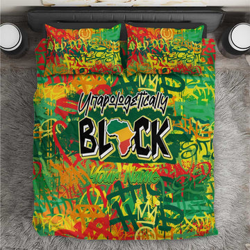 Personalized African Design Bedding Set - Unapologetically Black DT02