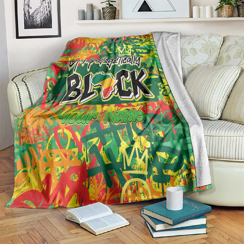 Personalized African Design Blanket - Unapologetically Black DT02