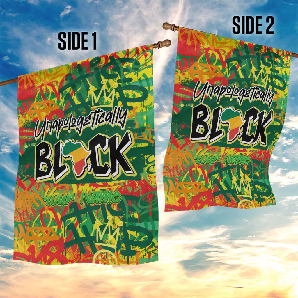 Personalized African Design Garden Flag - Unapologetically Black DT02