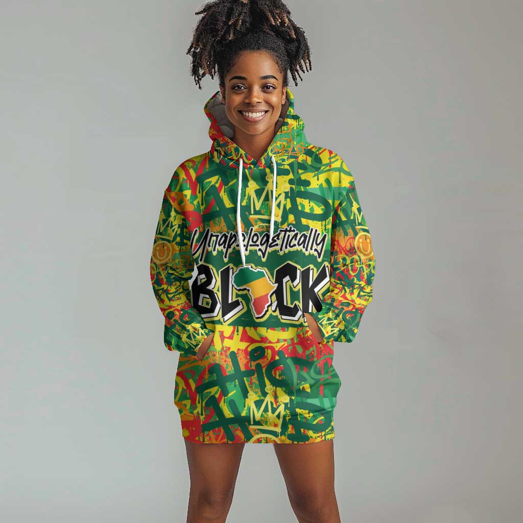 Personalized African Design Hoodie Dress - Unapologetically Black DT02