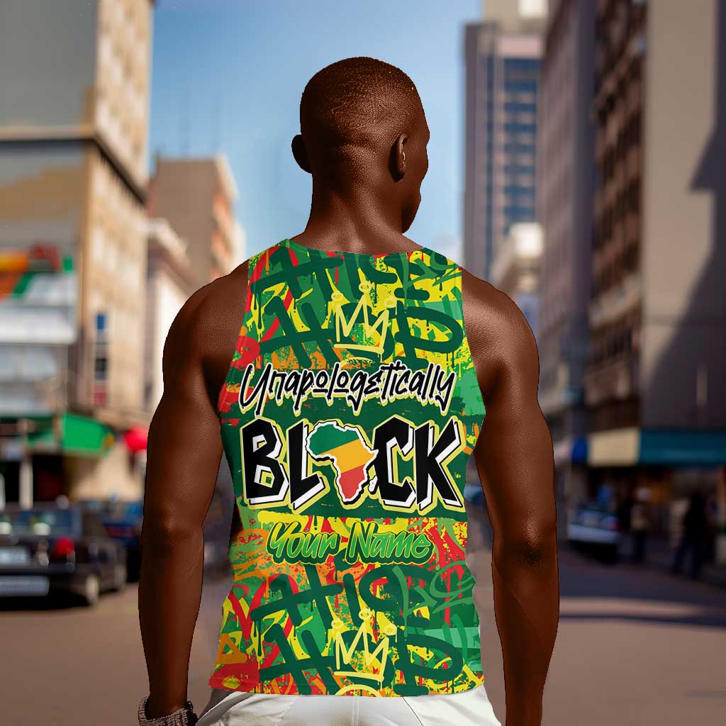 Personalized African Design Men Tank Top - Unapologetically Black DT02