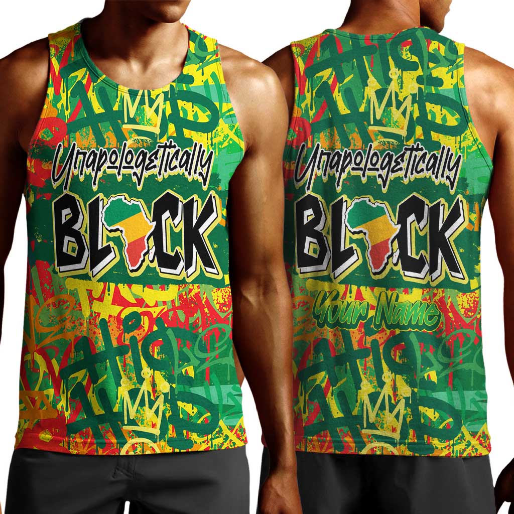 Personalized African Design Men Tank Top - Unapologetically Black DT02