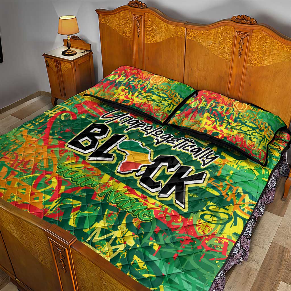 Personalized African Design Quilt Bed Set - Unapologetically Black DT02