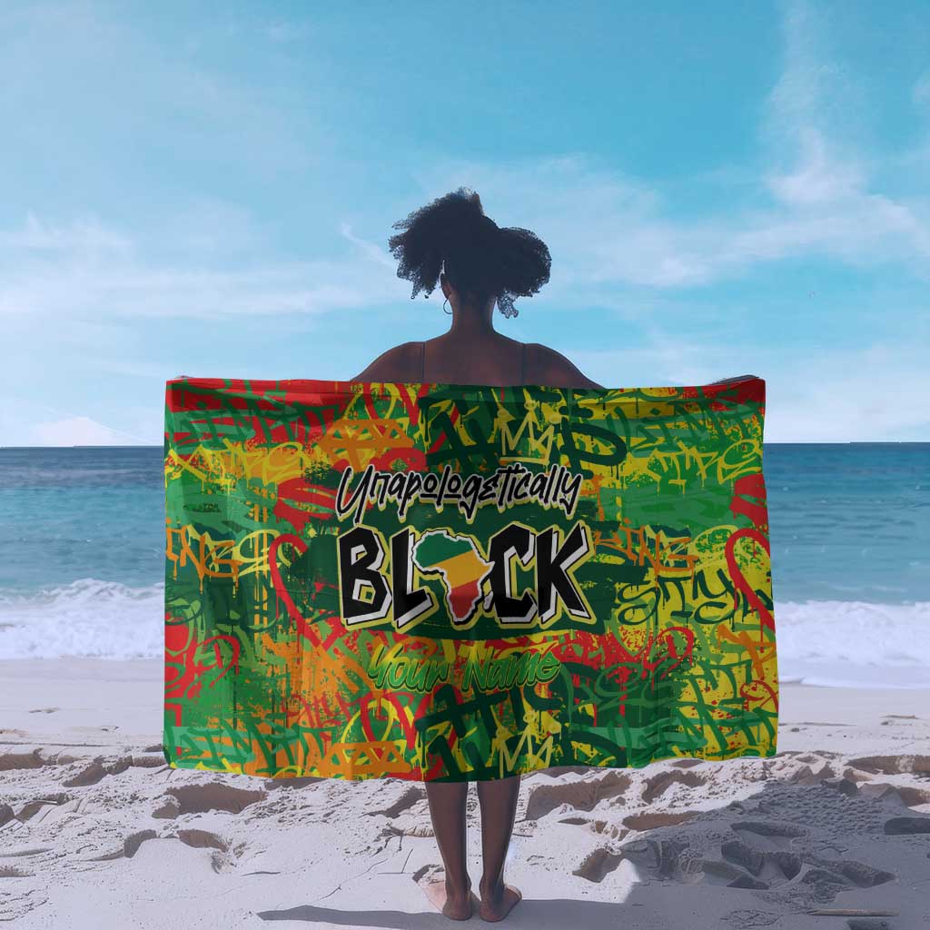 Personalized African Design Sarong - Unapologetically Black DT02