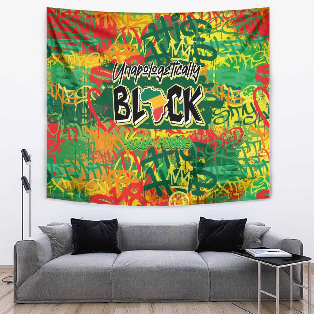 Personalized African Design Tapestry - Unapologetically Black DT02