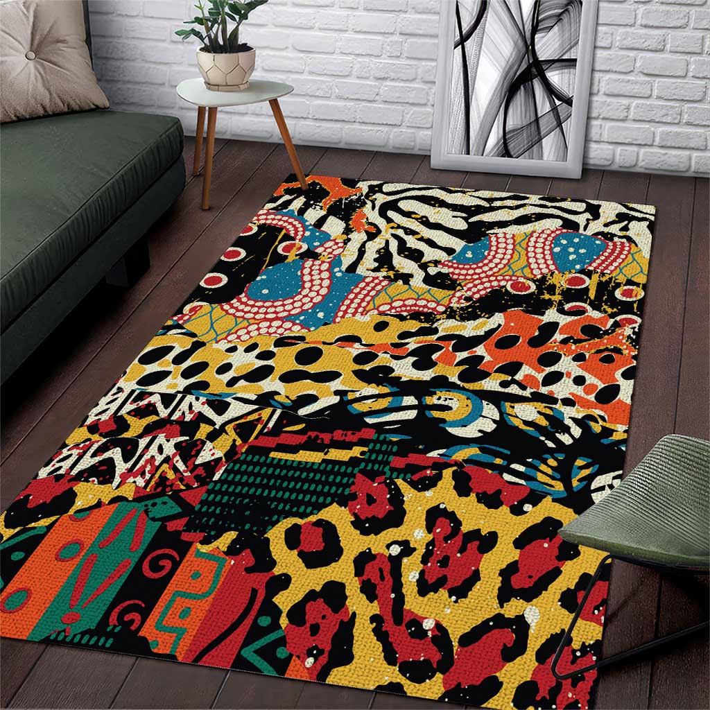 African Wildlife Area Rug Animal Pattern DT02