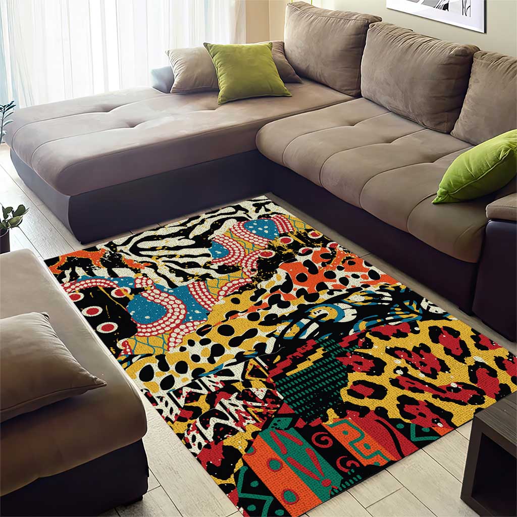 African Wildlife Area Rug Animal Pattern DT02