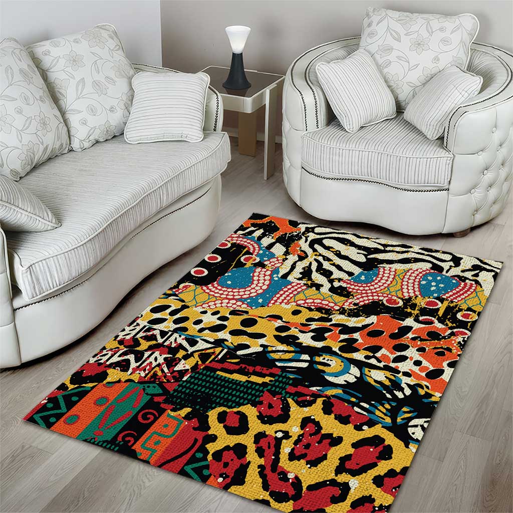 African Wildlife Area Rug Animal Pattern DT02