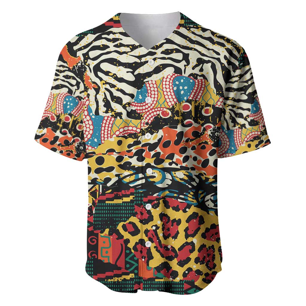 African Wildlife Baseball Jersey Animal Pattern DT02