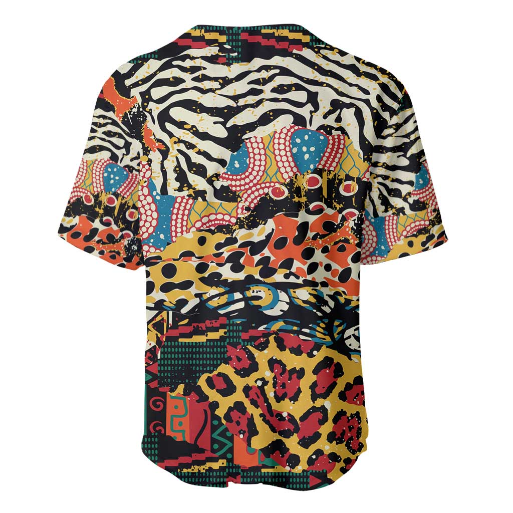 African Wildlife Baseball Jersey Animal Pattern DT02