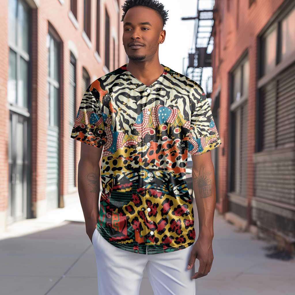 African Wildlife Baseball Jersey Animal Pattern DT02