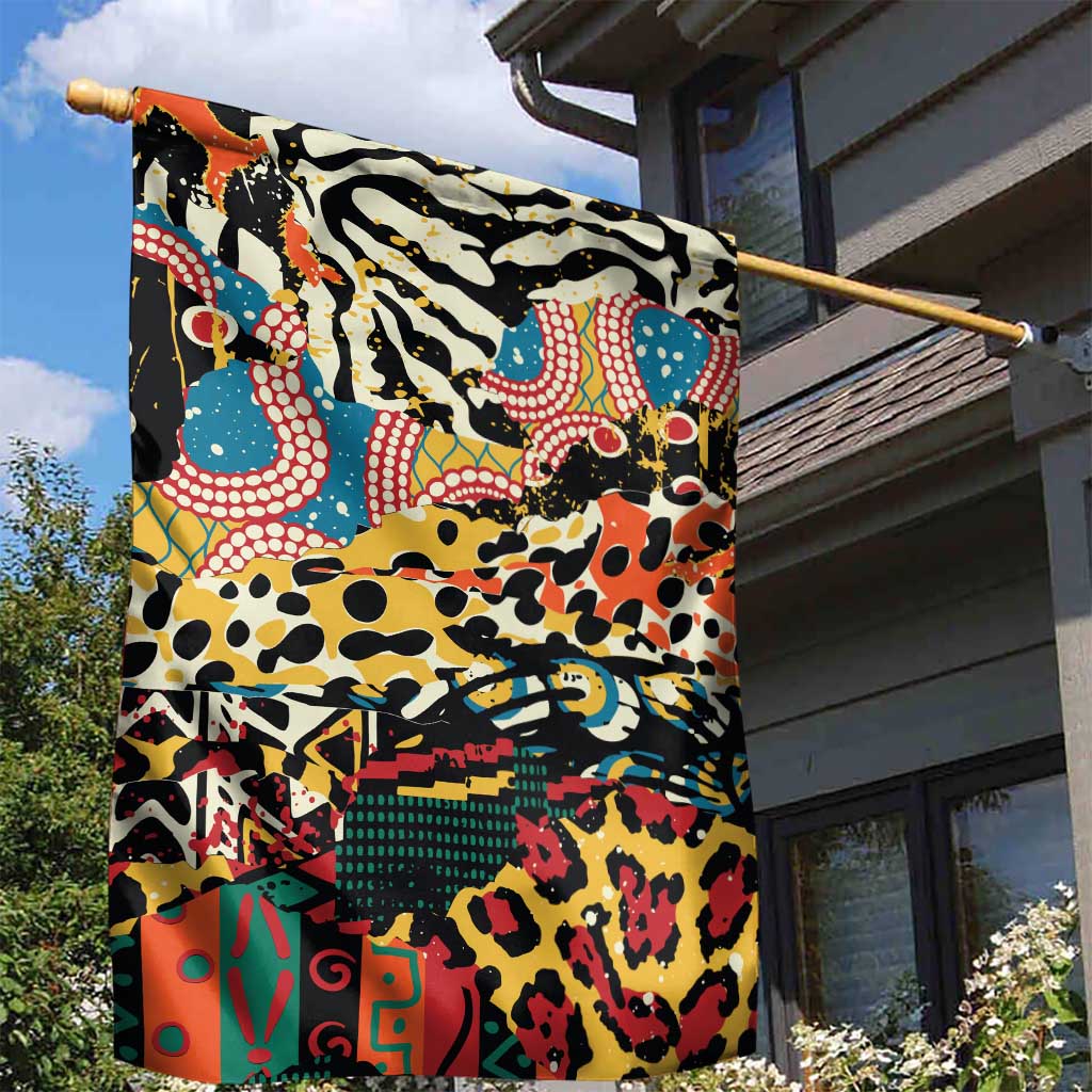 African Wildlife Garden Flag Animal Pattern DT02