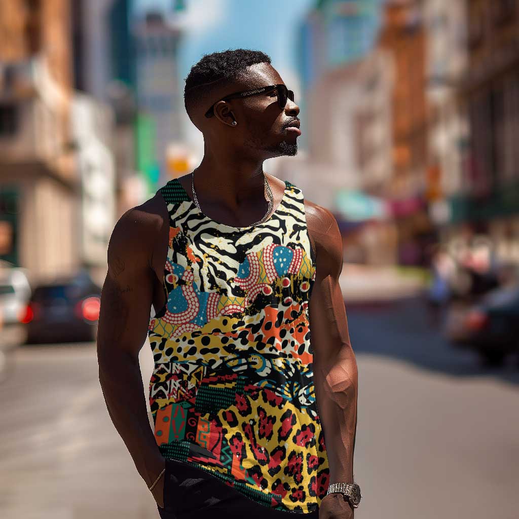 African Wildlife Men Tank Top Animal Pattern DT02