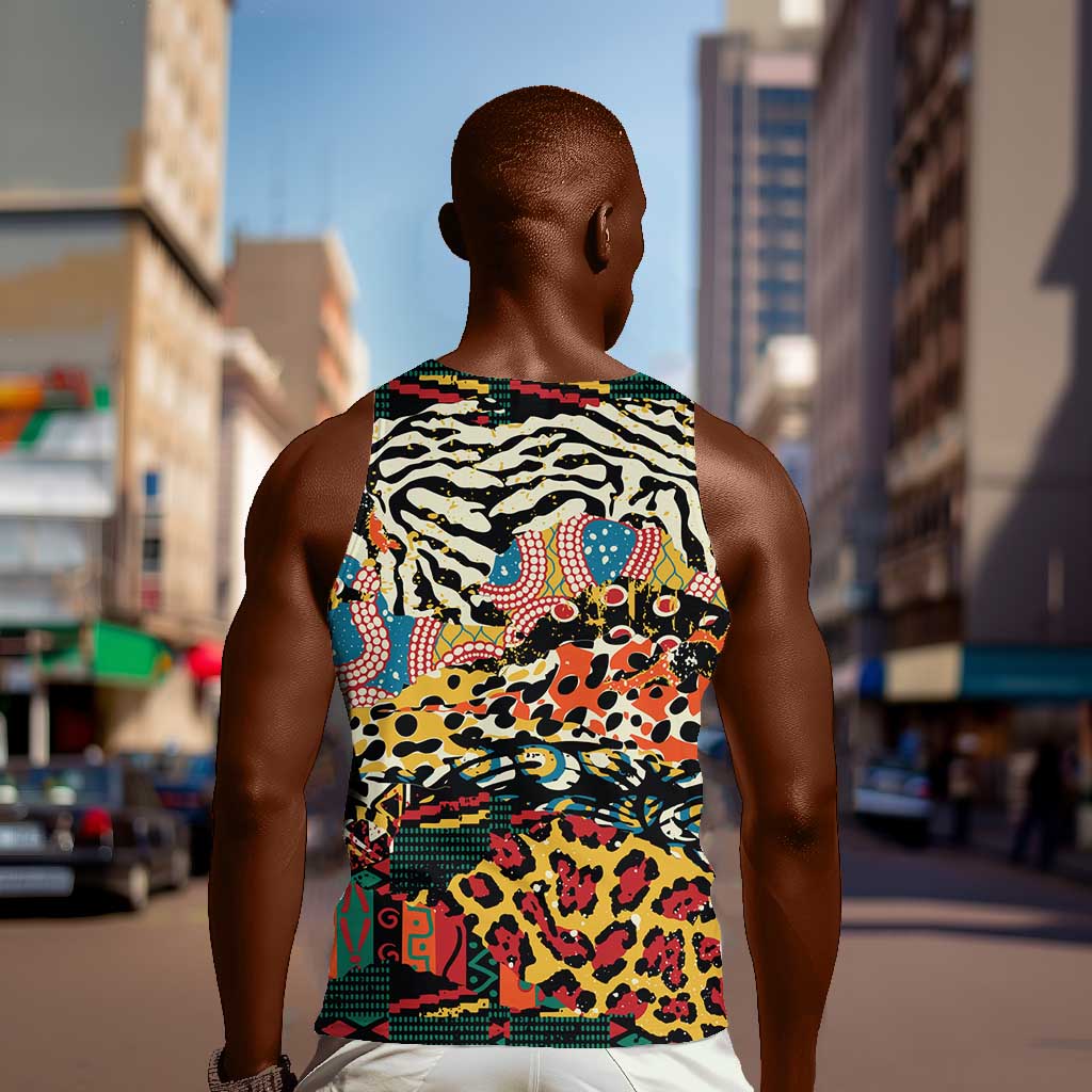 African Wildlife Men Tank Top Animal Pattern DT02
