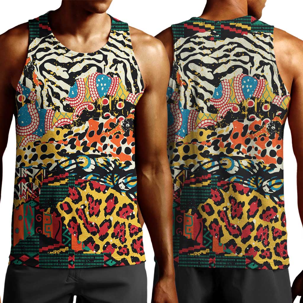 African Wildlife Men Tank Top Animal Pattern DT02