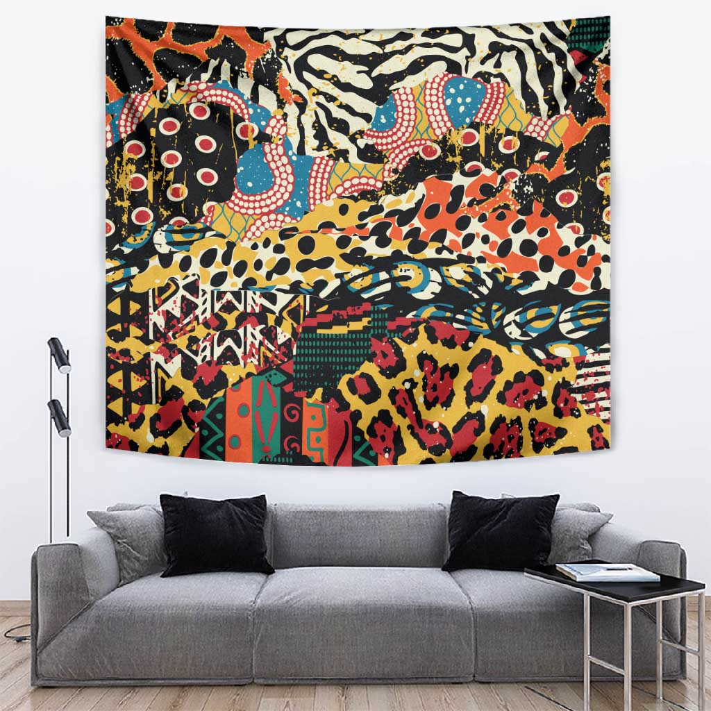 African Wildlife Tapestry Animal Pattern DT02
