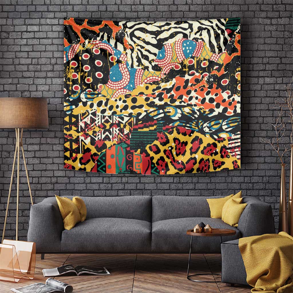 African Wildlife Tapestry Animal Pattern DT02