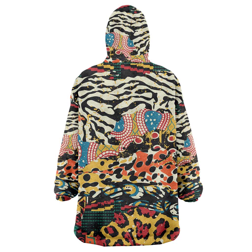 African Wildlife Wearable Blanket Hoodie Animal Pattern DT02