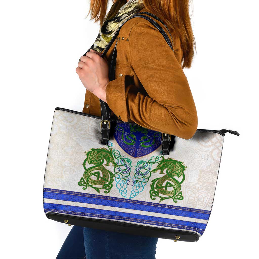 Dragon Celtic Knot Leather Tote Bag DT02