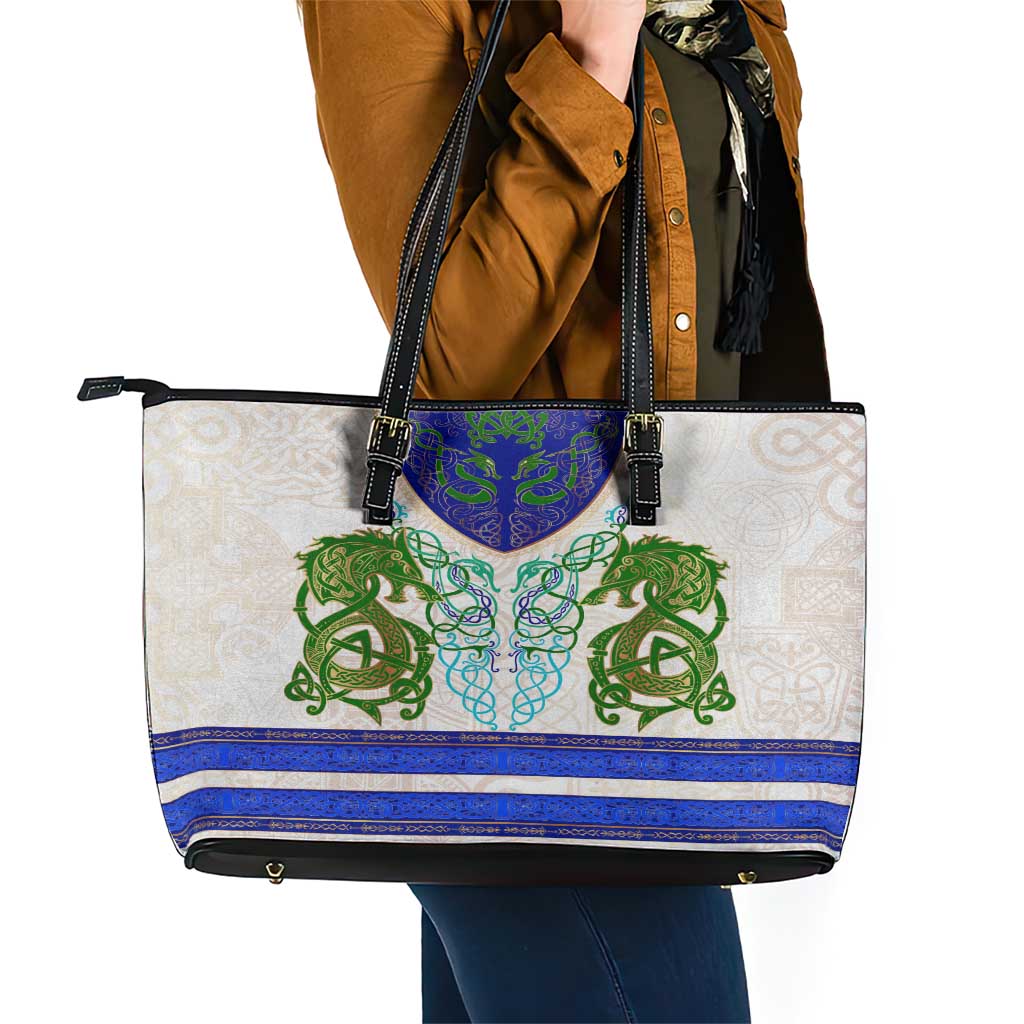 Dragon Celtic Knot Leather Tote Bag DT02