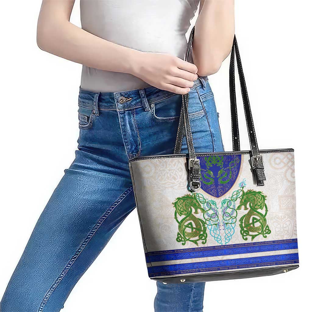 Dragon Celtic Knot Leather Tote Bag DT02