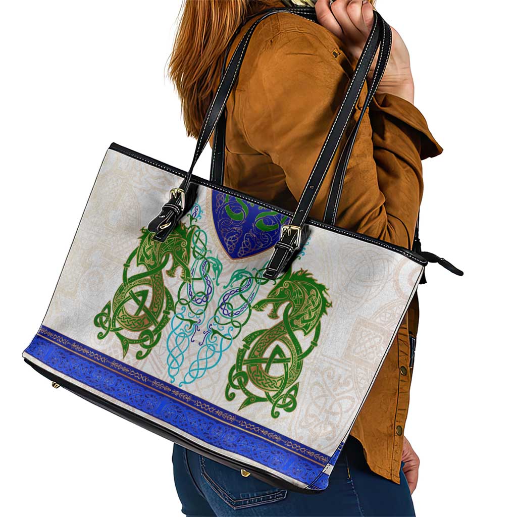Dragon Celtic Knot Leather Tote Bag DT02