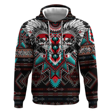 Native American Indian Warrior Skull Hoodie DT02