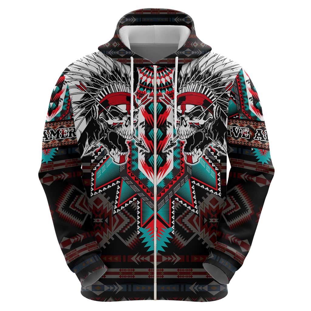 Native American Indian Warrior Skull Hoodie DT02