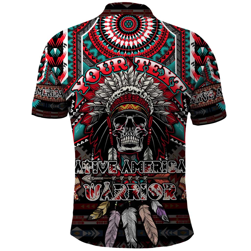 Native American Indian Warrior Skull Polo Shirt DT02