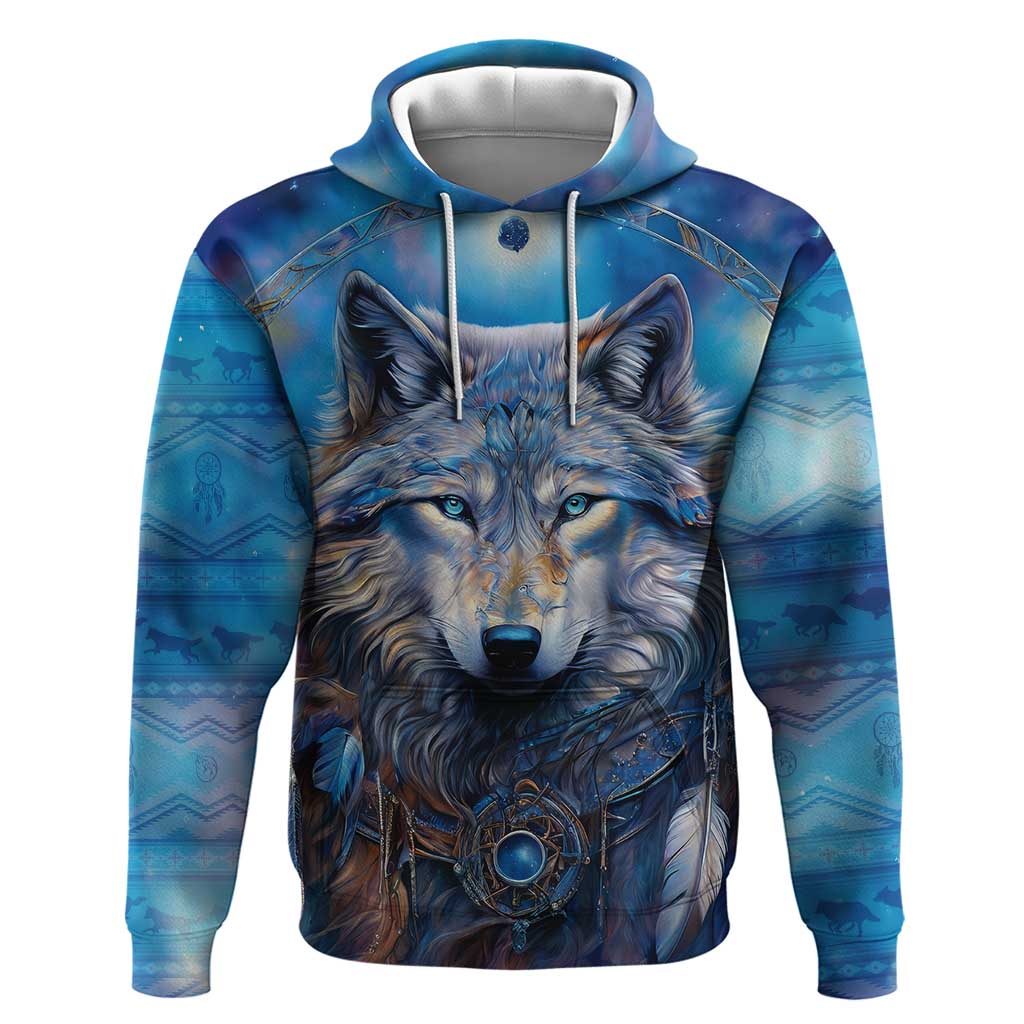 Beautiful Native American Wolf Hoodie Galaxy Art DT02