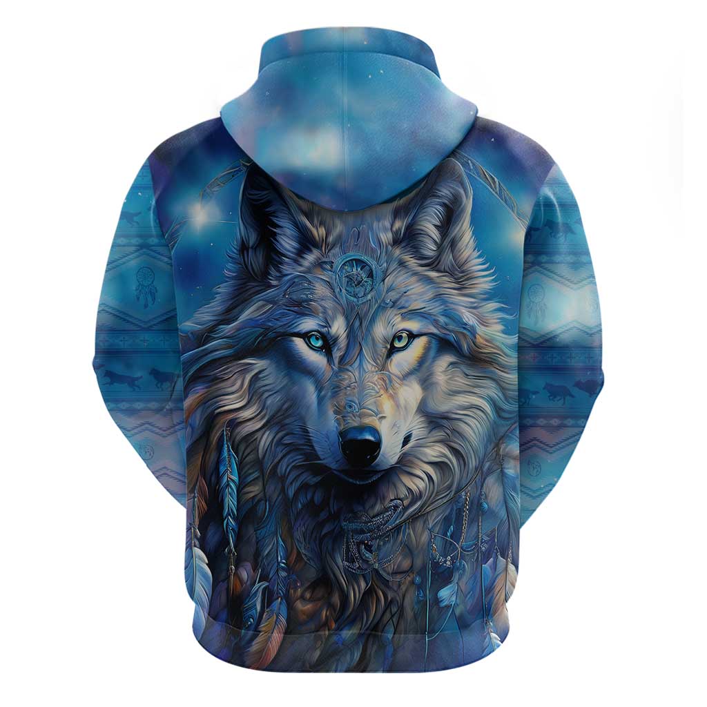 Beautiful Native American Wolf Hoodie Galaxy Art DT02