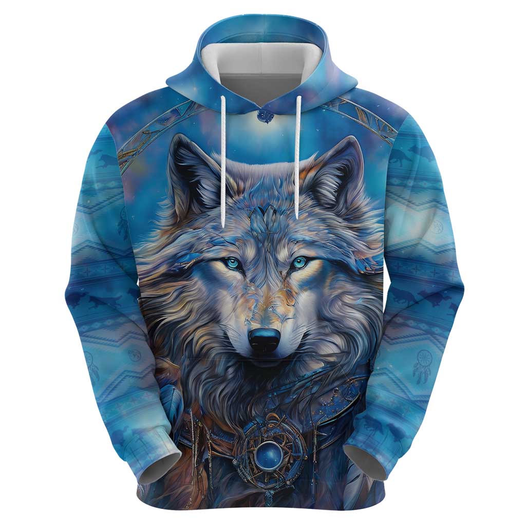 Beautiful Native American Wolf Hoodie Galaxy Art DT02