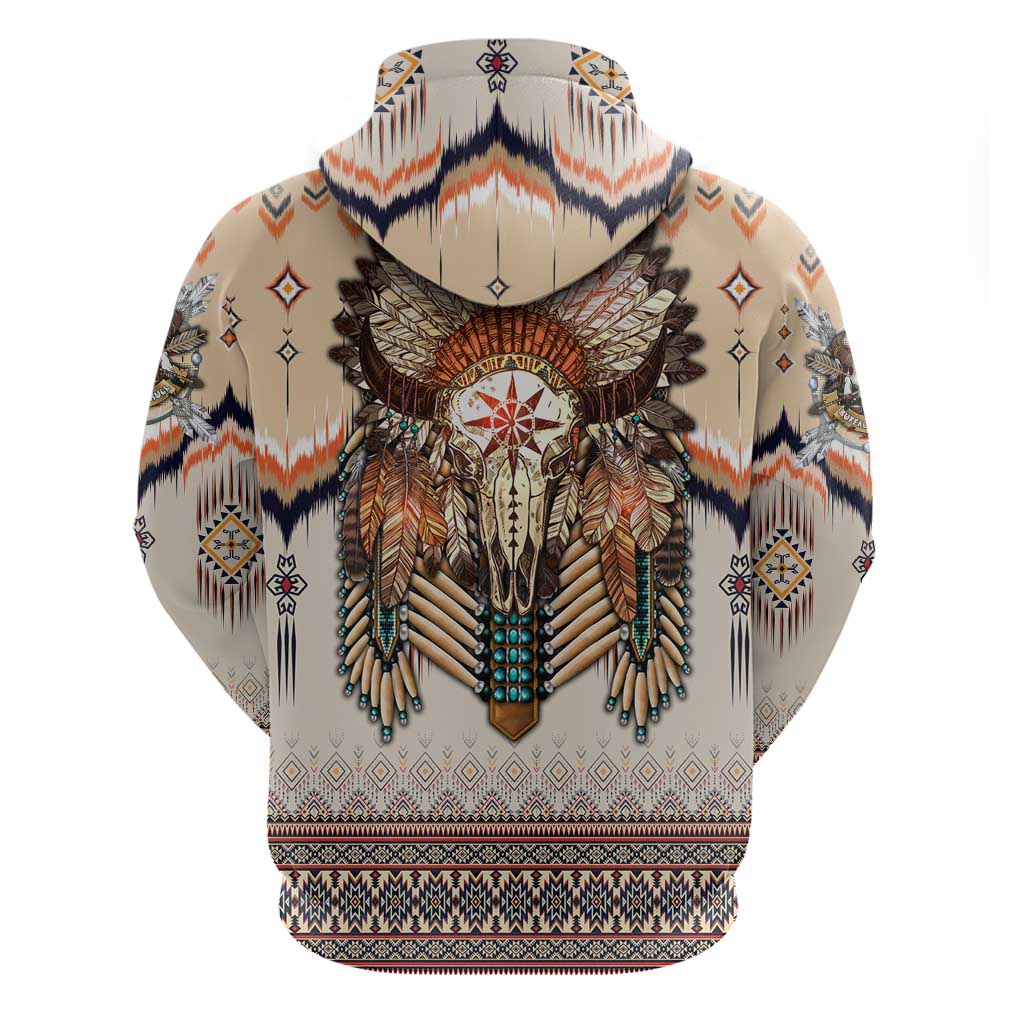 Native American Hoodie Buffalo Skull DT02